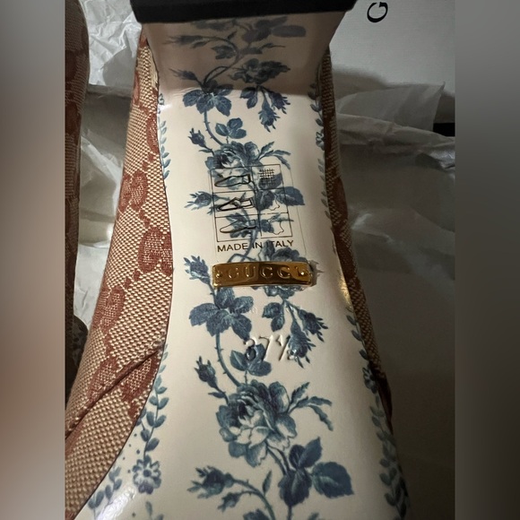 New Gucci GG monogram canvas marmont double G mid-heel pump - Picture 13 of 16